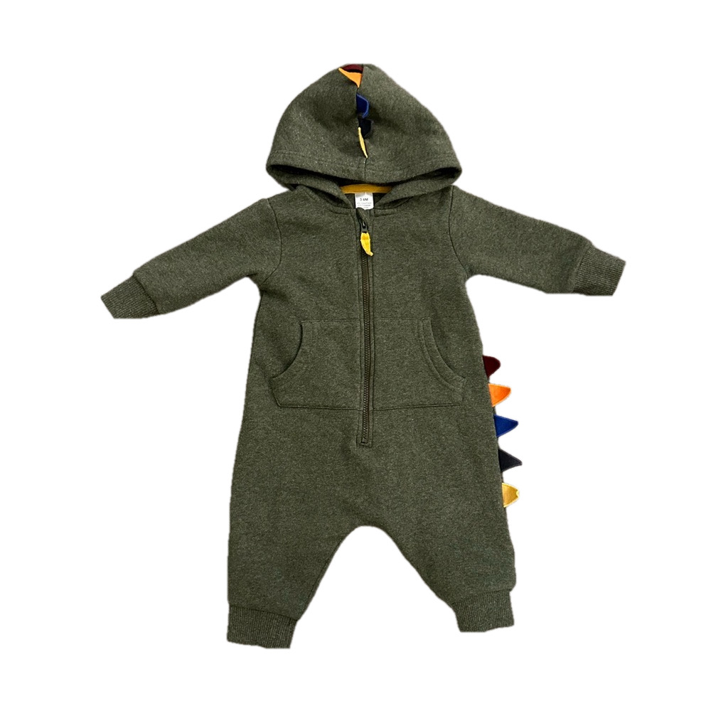 6/20$ Green dinosaur hooded one piece size 3-6 months